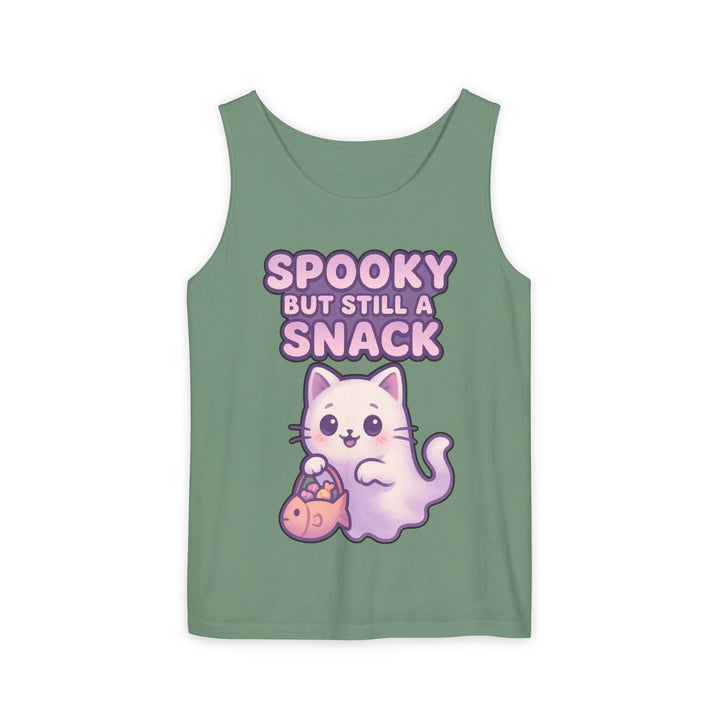 Spooky Snack Unisex Tank Top, Cute Cat Shirt, Halloween Apparel, Casual Wear, Gift for Cat Lovers, Summer Style