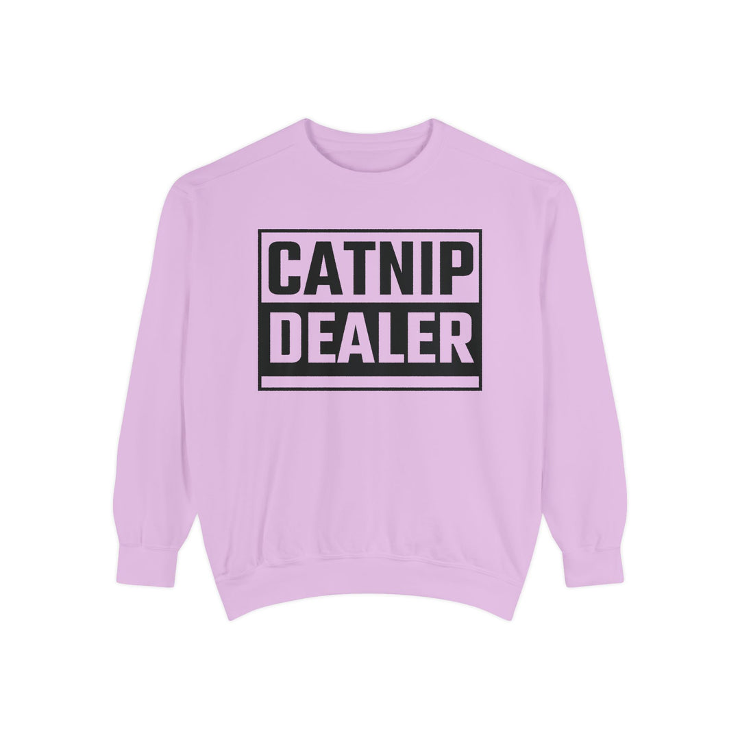 Catnip Dealer Sweatshirt Featuring a Bold and Humorous Black and White Typographic Design for Cat Lovers and Pet Owners Perfect Gift for Cat Parents Unisex Sweater for Every Season