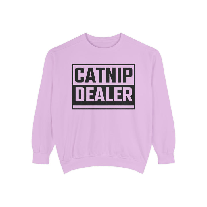 Catnip Dealer Sweatshirt Featuring a Bold and Humorous Black and White Typographic Design for Cat Lovers and Pet Owners Perfect Gift for Cat Parents Unisex Sweater for Every Season