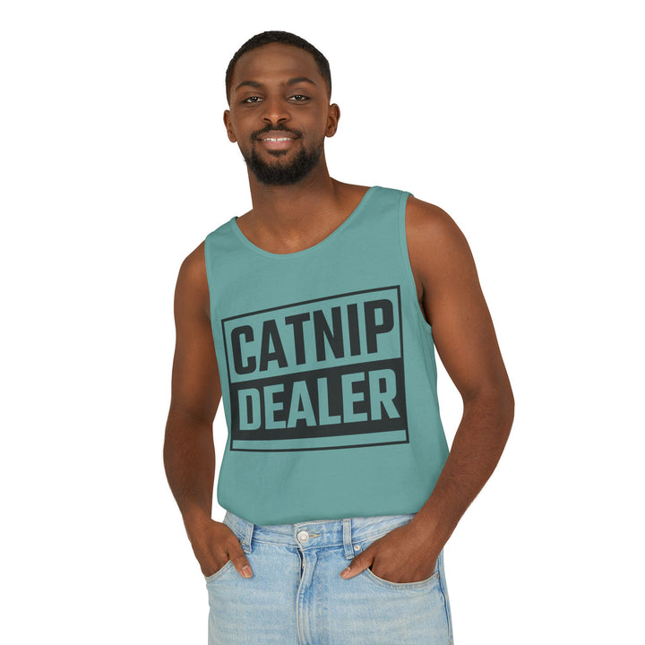 Catnip Dealer Tank Top, Funny Pet Lover Gift, Summer Sleepwear, Cat Mom Shirt, Unisex Casual Wear