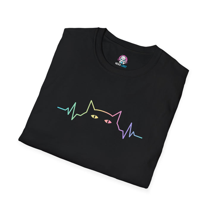 Rainbow Cat Heartbeat T-Shirt