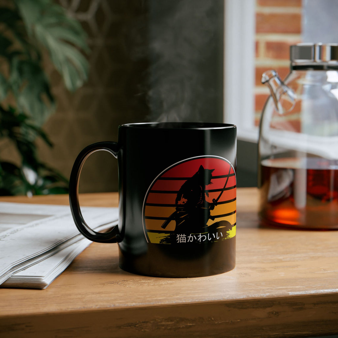 Sunset Samurai Cat Mug