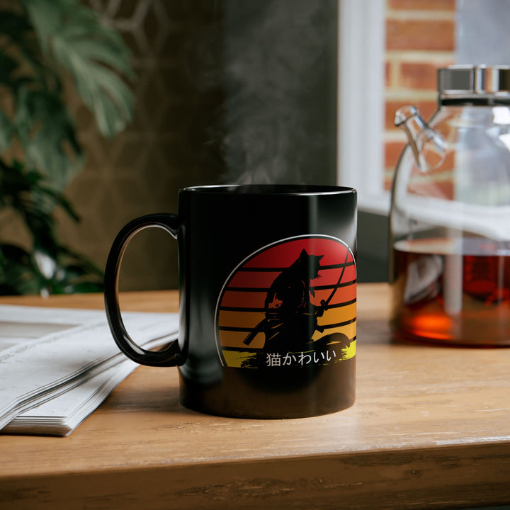 Sunset Samurai Cat Mug