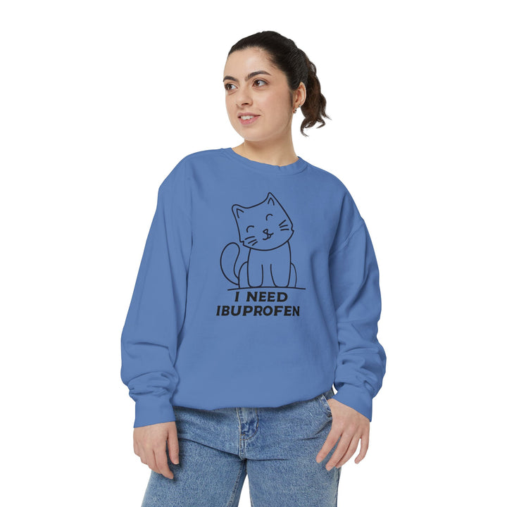Cat-Themed Sweatshirt Featuring a Playful and Adorable Ghost Cat Holding a Candy Basket Cozy Gift for Cat Lovers Cute Animal Sweatshirt Funny Pet Apparel
