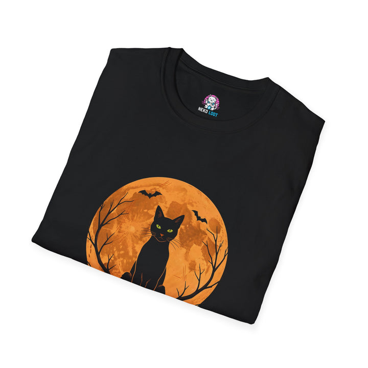 Black Cat Harvest Moon T-Shirt
