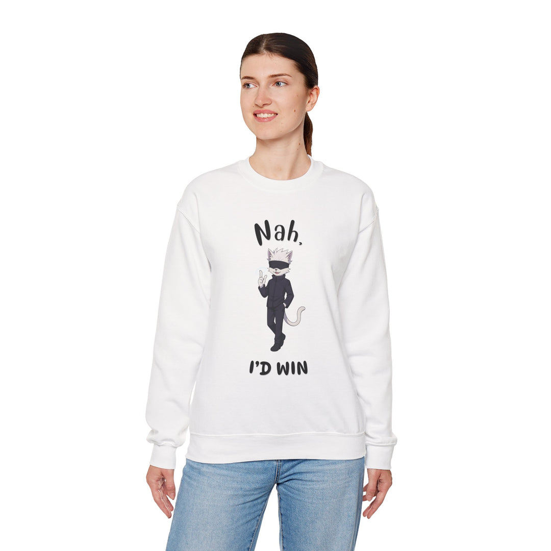 Cool Cat Sweatshirt, Funny Sweatshirt, Gift for Cat Lovers, Casual Outfit, Unisex Crewneck Sweatshirt, Unique Design