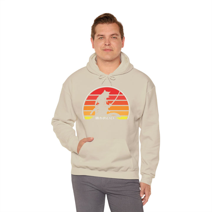 Samurai Cat Sunset Hoodie