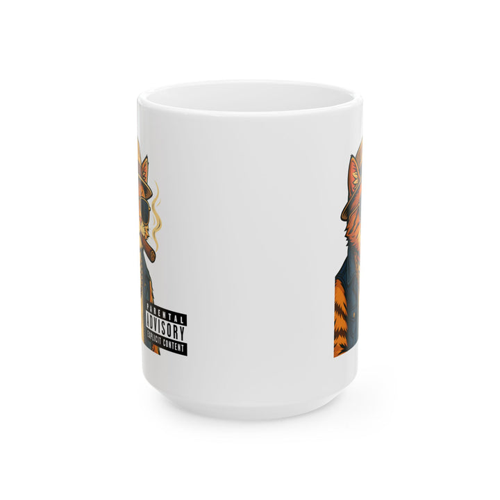 Cool Cat Ceramic Mug - Quirky Animal Lover Gift, Coffee Mug, Fun Tea Cup, Unique Kitchen Decor, Gift for Cat Owners