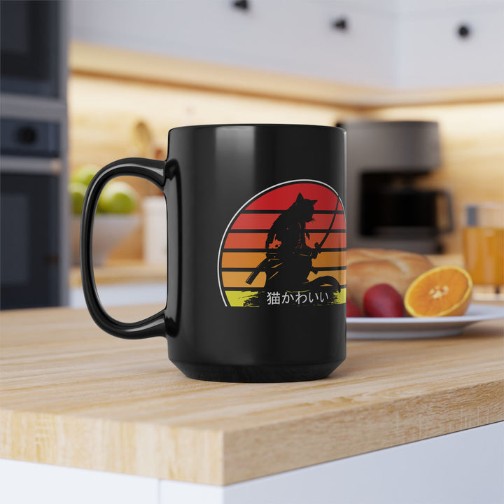Sunset Samurai Cat Mug