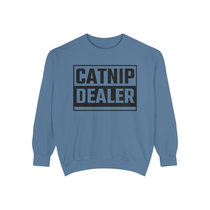 Catnip Dealer Sweatshirt Featuring a Bold and Humorous Black and White Typographic Design for Cat Lovers and Pet Owners Perfect Gift for Cat Parents Unisex Sweater for Every Season