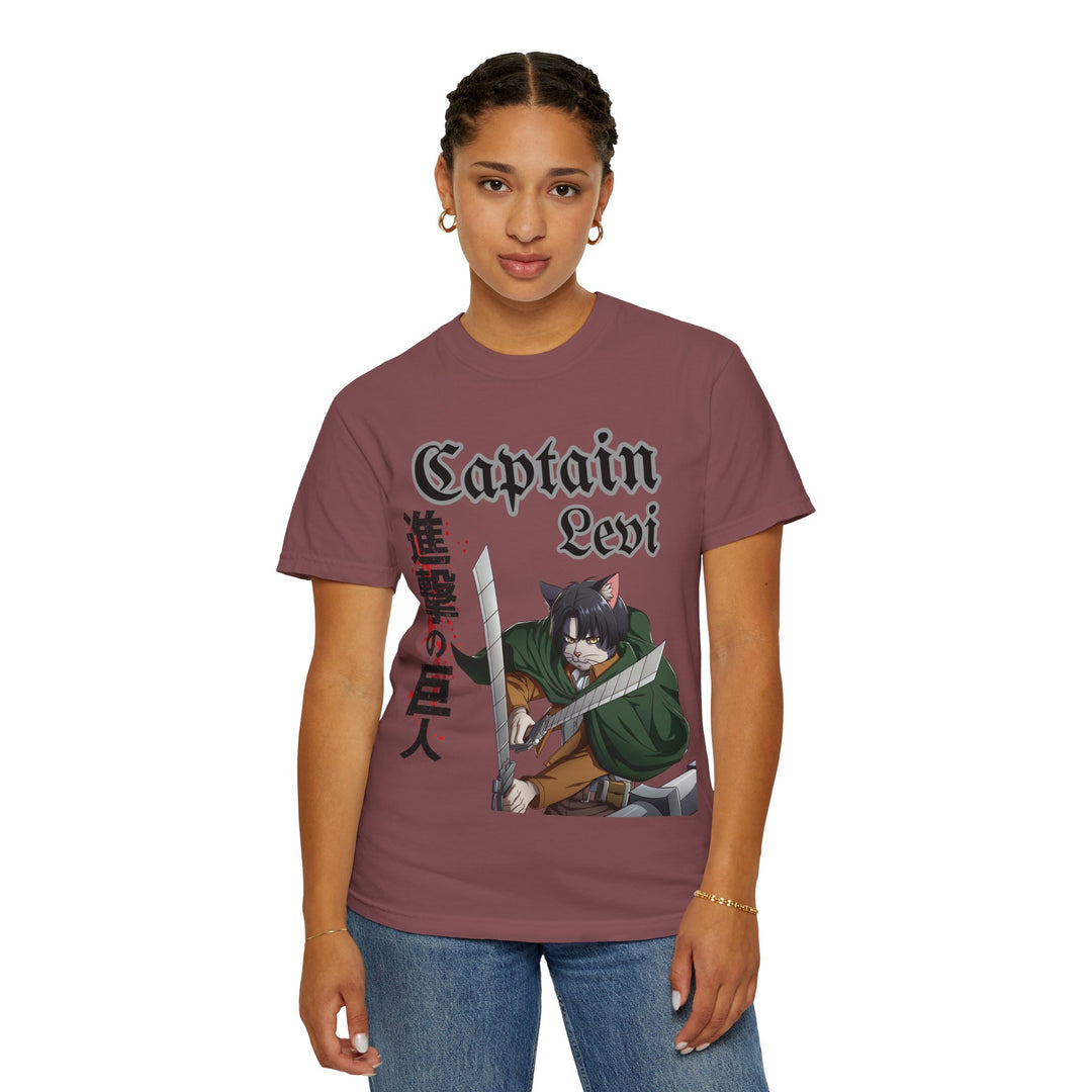 Captain Levi Anime Cat T-Shirt