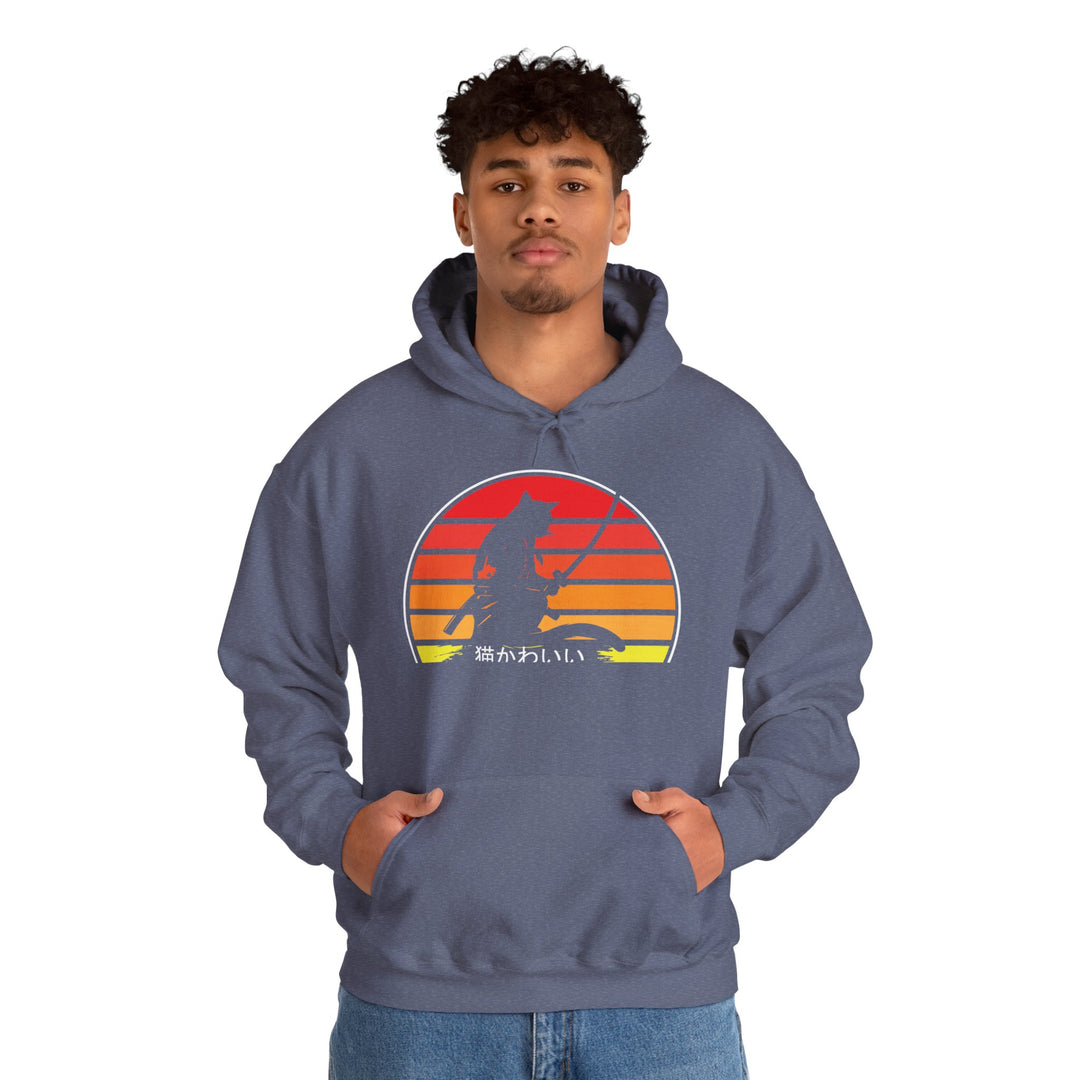 Samurai Cat Sunset Hoodie