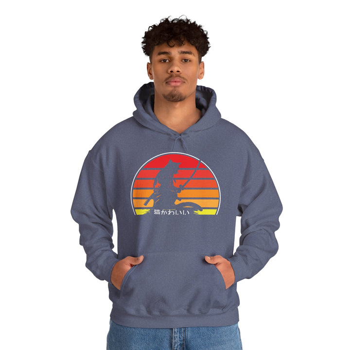 Samurai Cat Sunset Hoodie