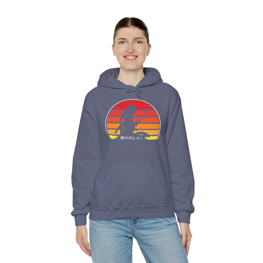 Samurai Cat Sunset Hoodie
