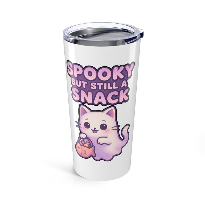 Spooky Snack Cat Tumbler, Fun Travel Mug, Halloween Party Gift, Cute Drinkware, Pet Lover Accessories