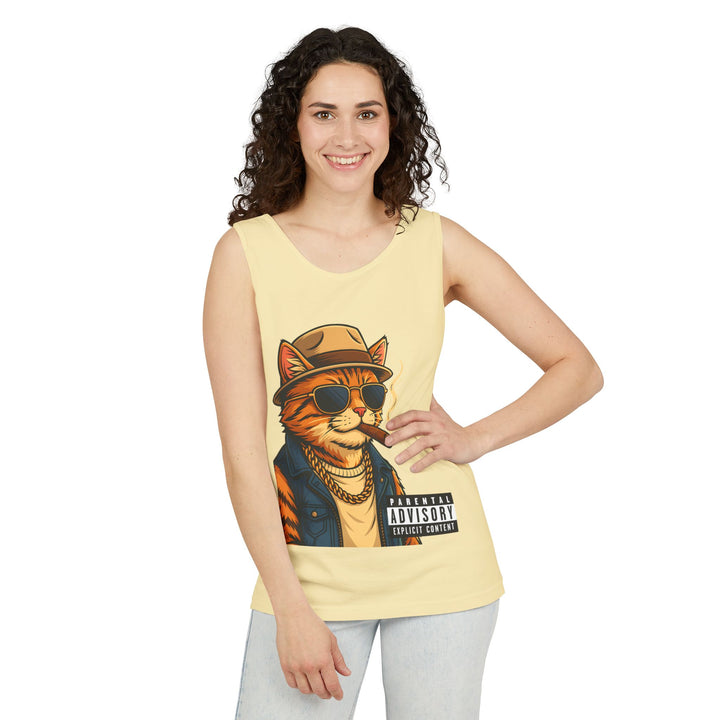 Cool Cat Unisex Tank Top - Funny Cat Graphic Tee, Summer Wear, Gift for Cat Lovers, Beach Party Essential, Casual Streetwear