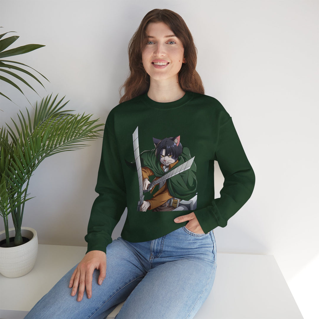 Anime-Inspired Cat Warrior Crewneck Sweatshirt, Cozy Unisex Sweatshirt, Gift for Anime Lovers, Perfect for Fall and Winter, Cute [...]