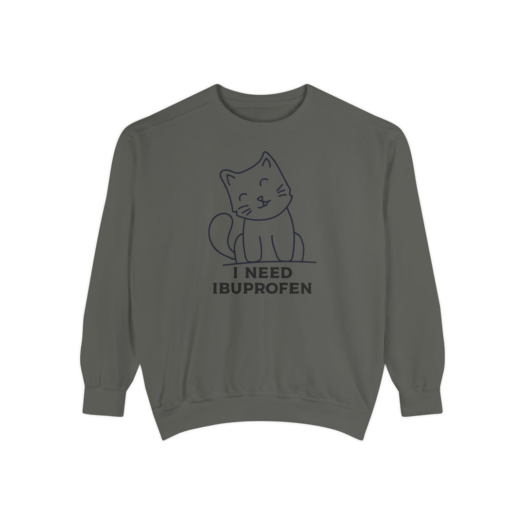 Cat-Themed Sweatshirt Featuring a Playful and Adorable Ghost Cat Holding a Candy Basket Cozy Gift for Cat Lovers Cute Animal Sweatshirt Funny Pet Apparel