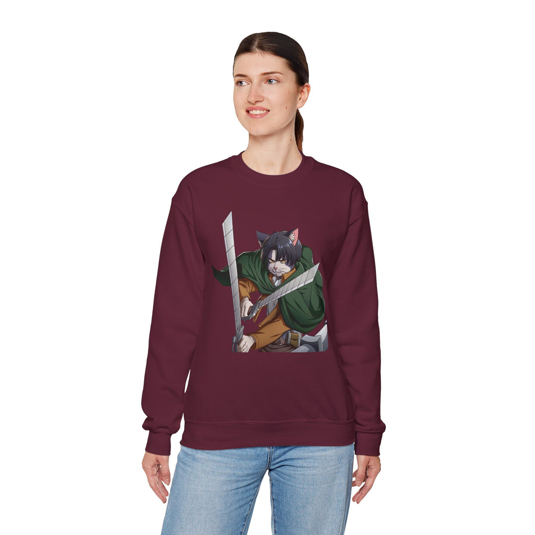 Anime-Inspired Cat Warrior Crewneck Sweatshirt, Cozy Unisex Sweatshirt, Gift for Anime Lovers, Perfect for Fall and Winter, Cute [...]