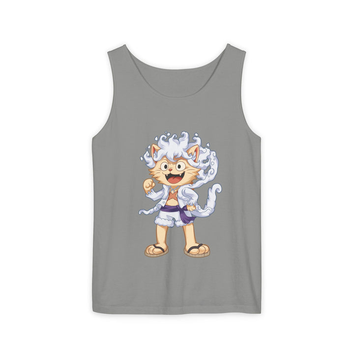 Whimsical Cat Tank Top, Unisex Funny Summer Shirt, Lightweight Graphic Top, Gift for Cat Lovers, Perfect for Beach Days, Casual Comfort Wear
