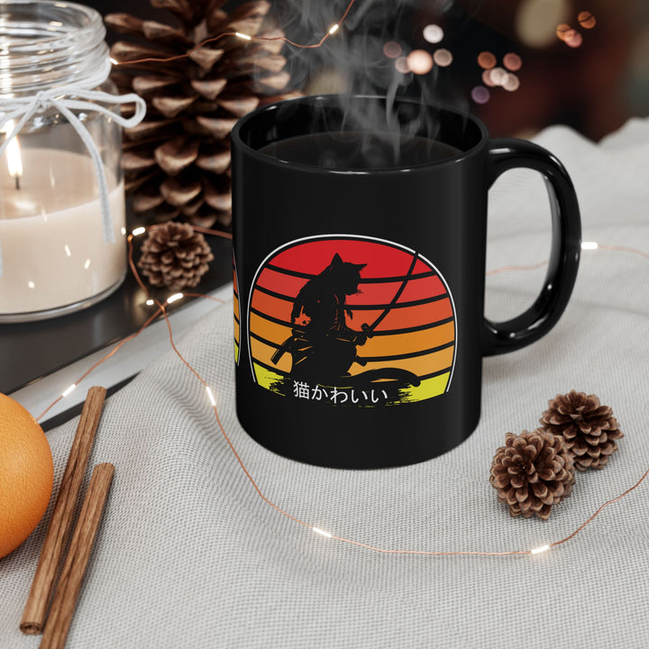 Sunset Samurai Cat Mug
