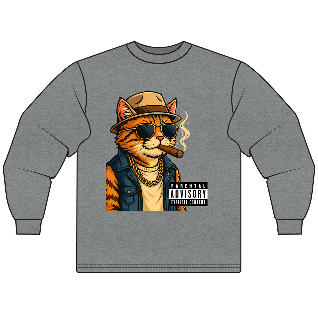 Parental Advisory Cat Unisex Long Sleeve T-Shirt