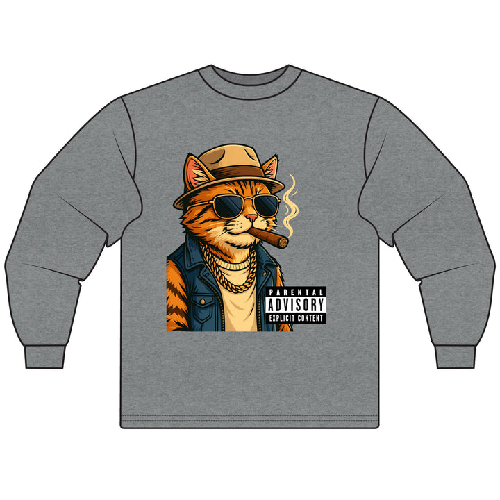 Parental Advisory Cat Unisex Long Sleeve T-Shirt