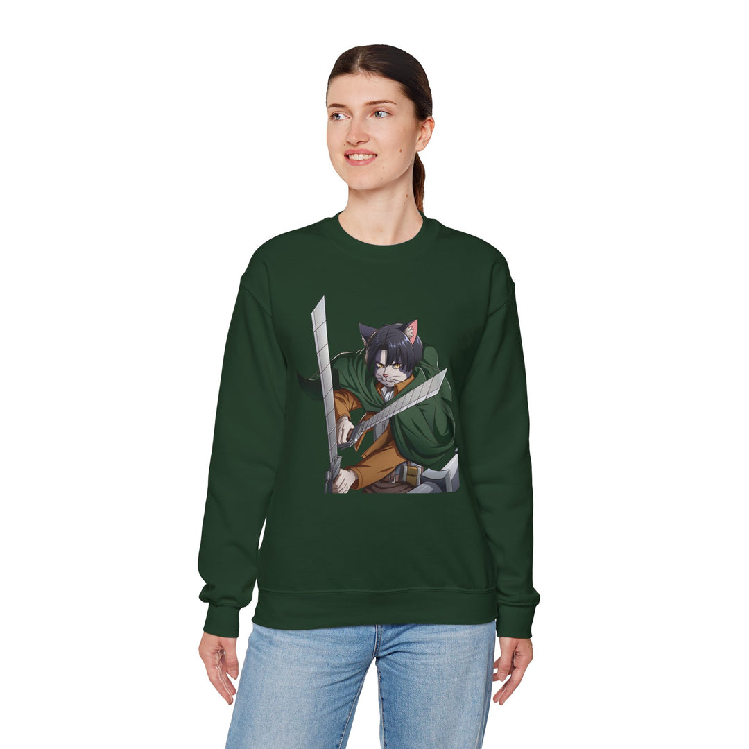 Anime-Inspired Cat Warrior Crewneck Sweatshirt, Cozy Unisex Sweatshirt, Gift for Anime Lovers, Perfect for Fall and Winter, Cute [...]
