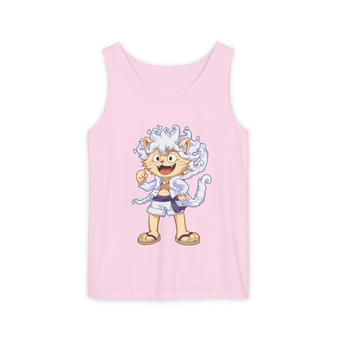 Whimsical Cat Tank Top, Unisex Funny Summer Shirt, Lightweight Graphic Top, Gift for Cat Lovers, Perfect for Beach Days, Casual Comfort Wear