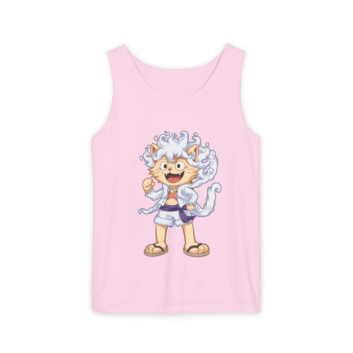 Whimsical Cat Tank Top, Unisex Funny Summer Shirt, Lightweight Graphic Top, Gift for Cat Lovers, Perfect for Beach Days, Casual Comfort Wear