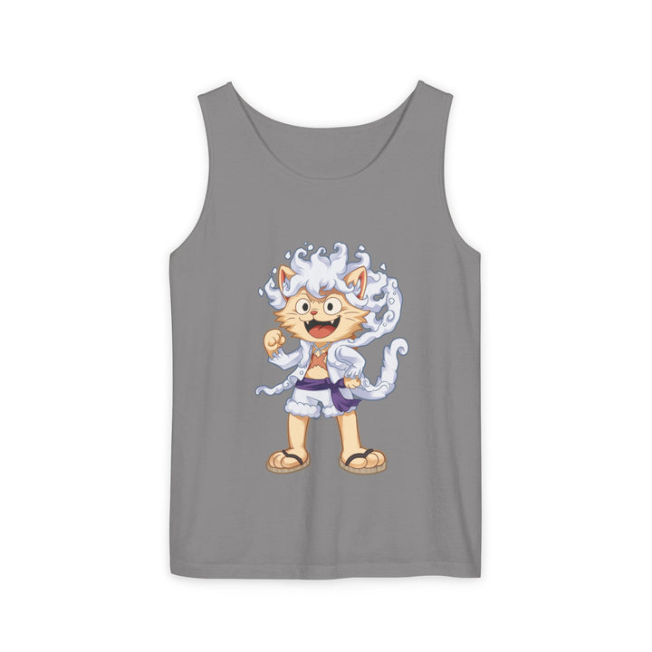 Whimsical Cat Tank Top, Unisex Funny Summer Shirt, Lightweight Graphic Top, Gift for Cat Lovers, Perfect for Beach Days, Casual Comfort Wear