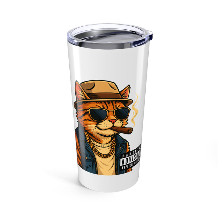 Cool Cat 20oz Tumbler - Fun Travel Mug, Gift for Cat Lovers, Cute Drinkware, Unique Holiday Present, Outdoor Adventure Cup