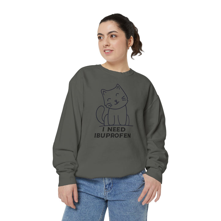 Cat-Themed Sweatshirt Featuring a Playful and Adorable Ghost Cat Holding a Candy Basket Cozy Gift for Cat Lovers Cute Animal Sweatshirt Funny Pet Apparel
