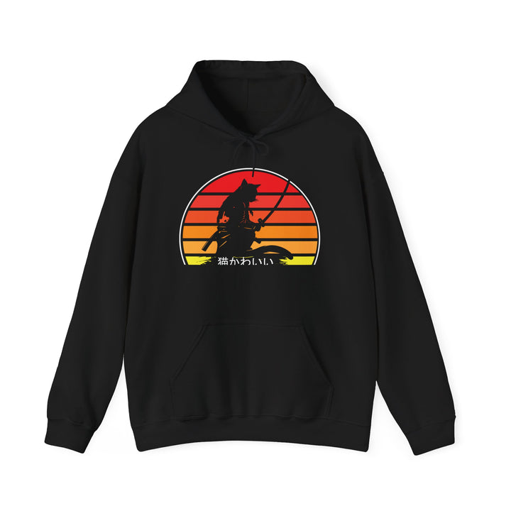 Samurai Cat Sunset Hoodie
