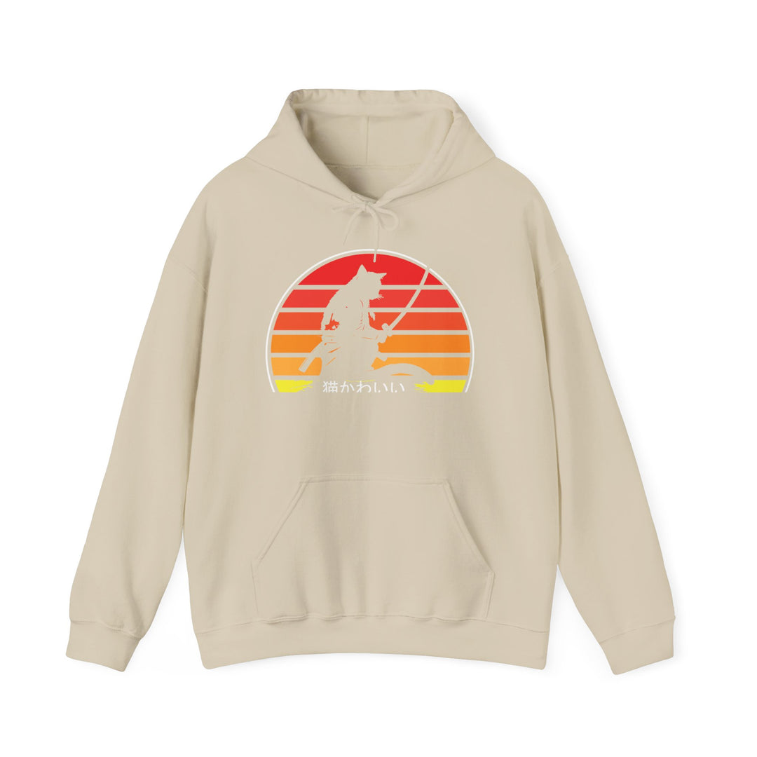 Samurai Cat Sunset Hoodie