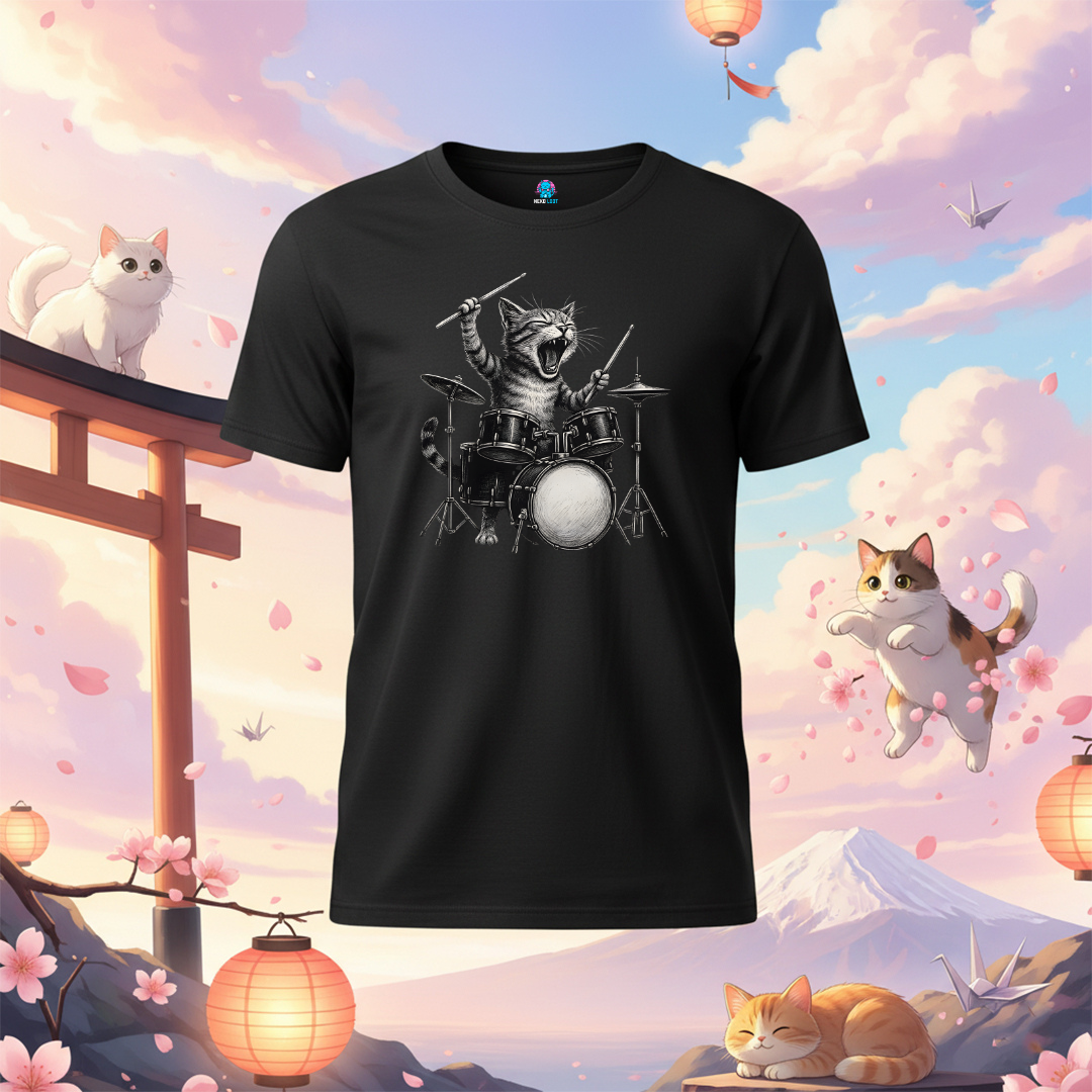 Groovy Cat Drummer T-Shirt