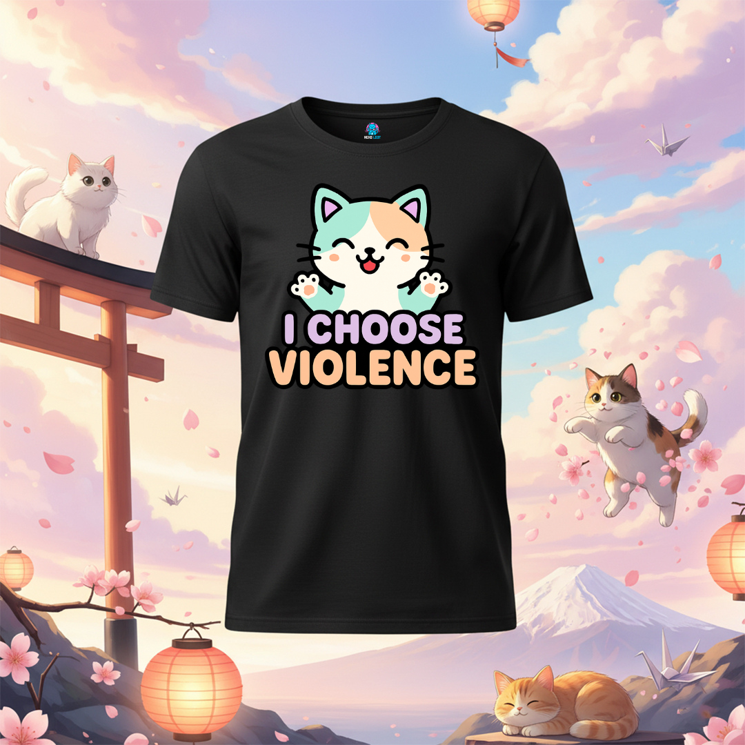 I Choose Violence Cat T-Shirt