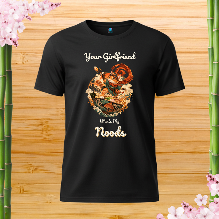 Ramen Village Ninja Cat T-Shirt — black shirt