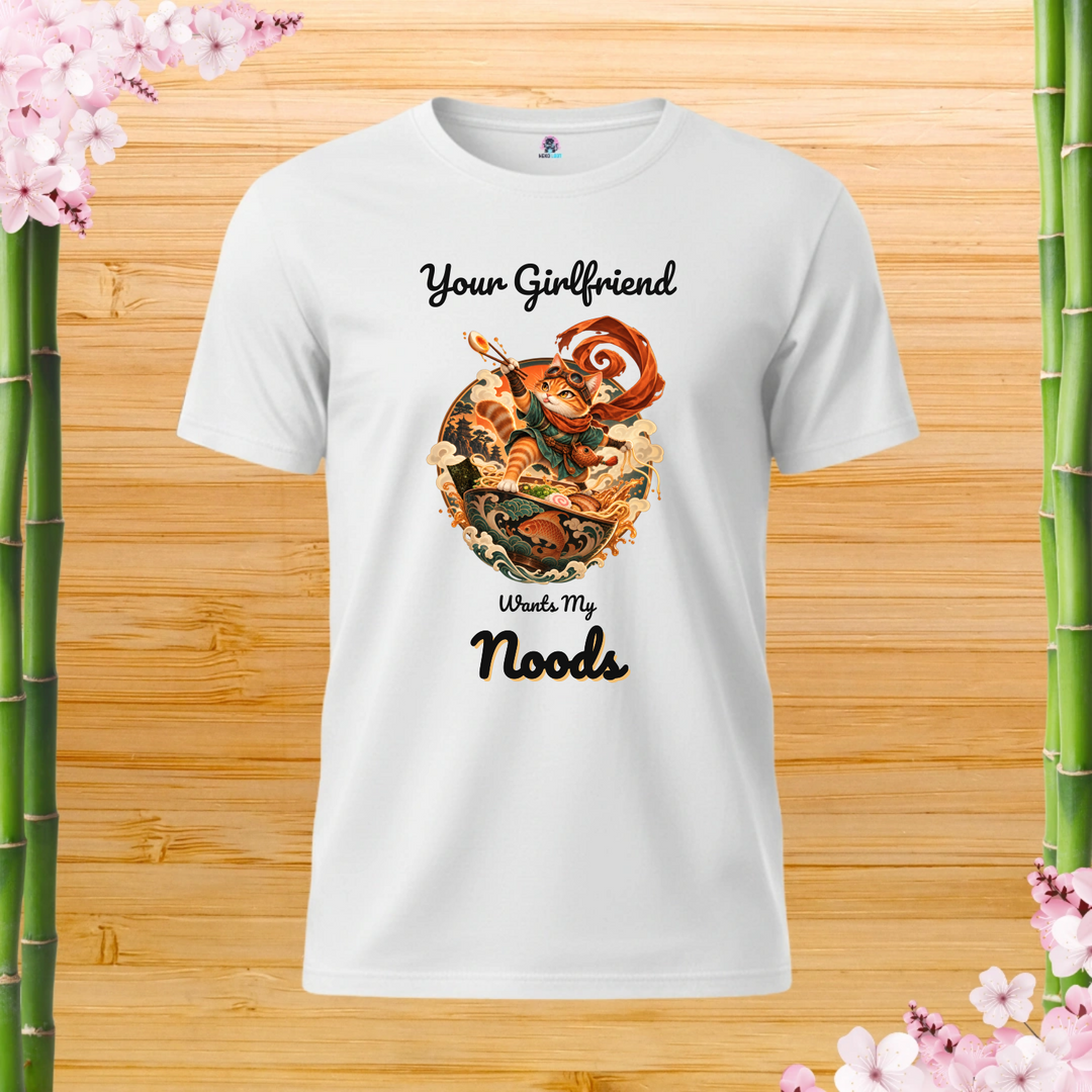 Ramen Village Ninja Cat T-Shirt — white shirt