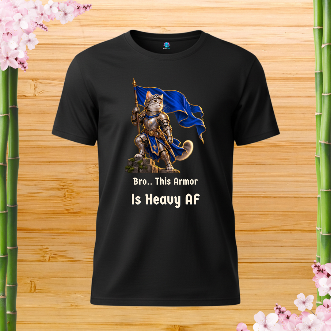 Joan of Paw Cat T-Shirt — black shirt