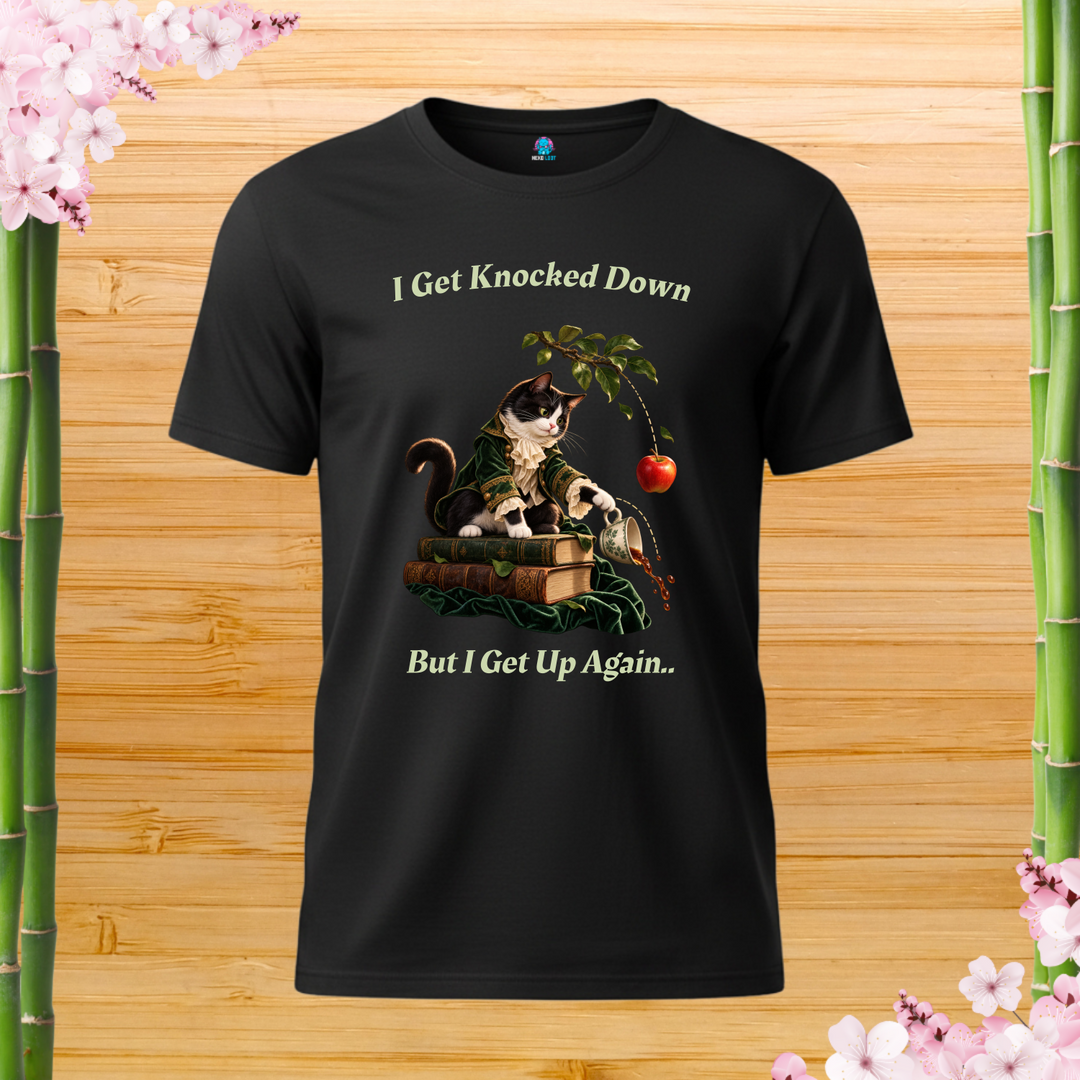 Isaac Mewton Cat T-Shirt — black shirt