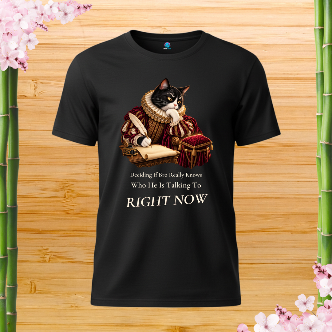 William Shakespurr Cat T-Shirt — black shirt
