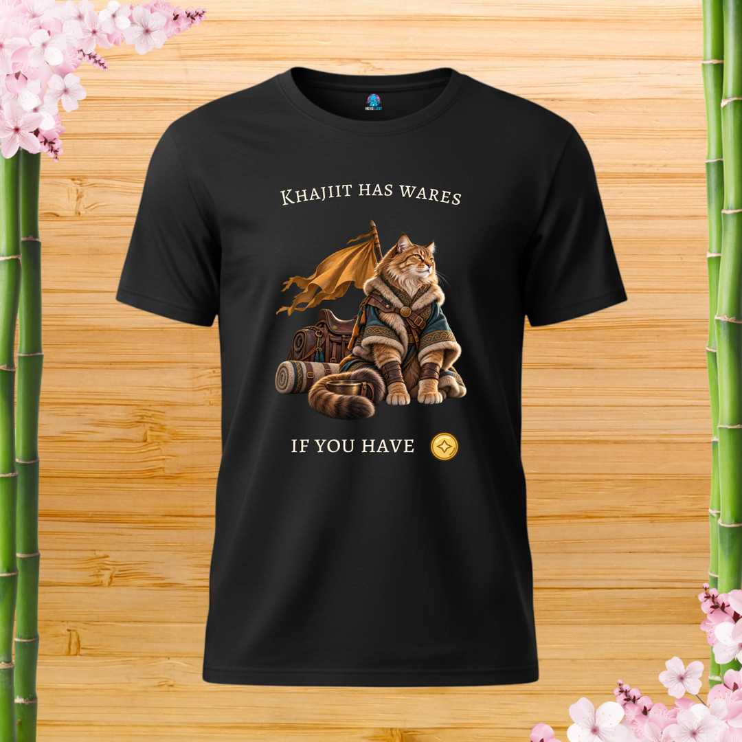 Genghis Cat Cat T-Shirt — black shirt